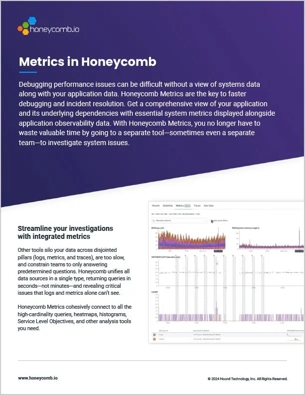 Metrics in Honeycomb