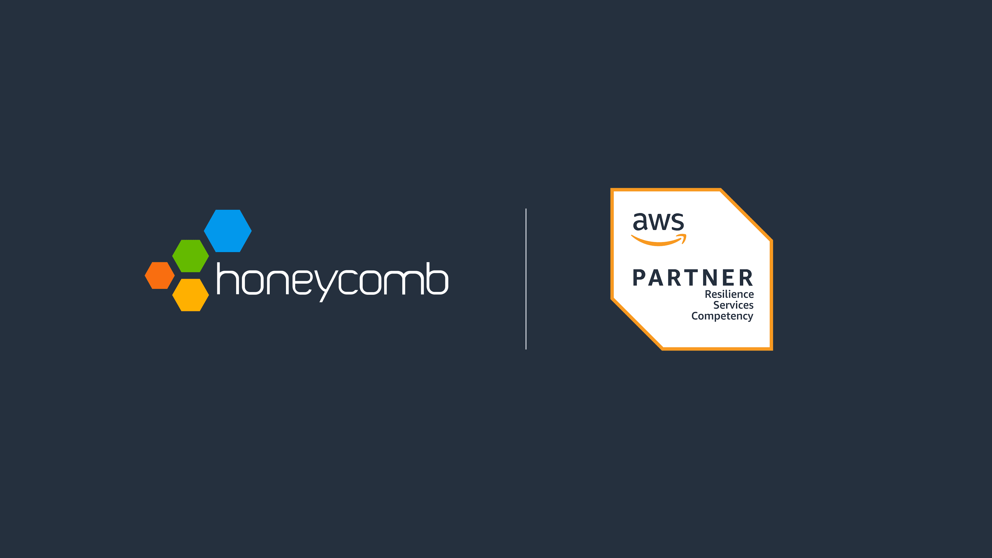 Honeycomb logo next to an AWS Partner Resilience Services Competency badge.