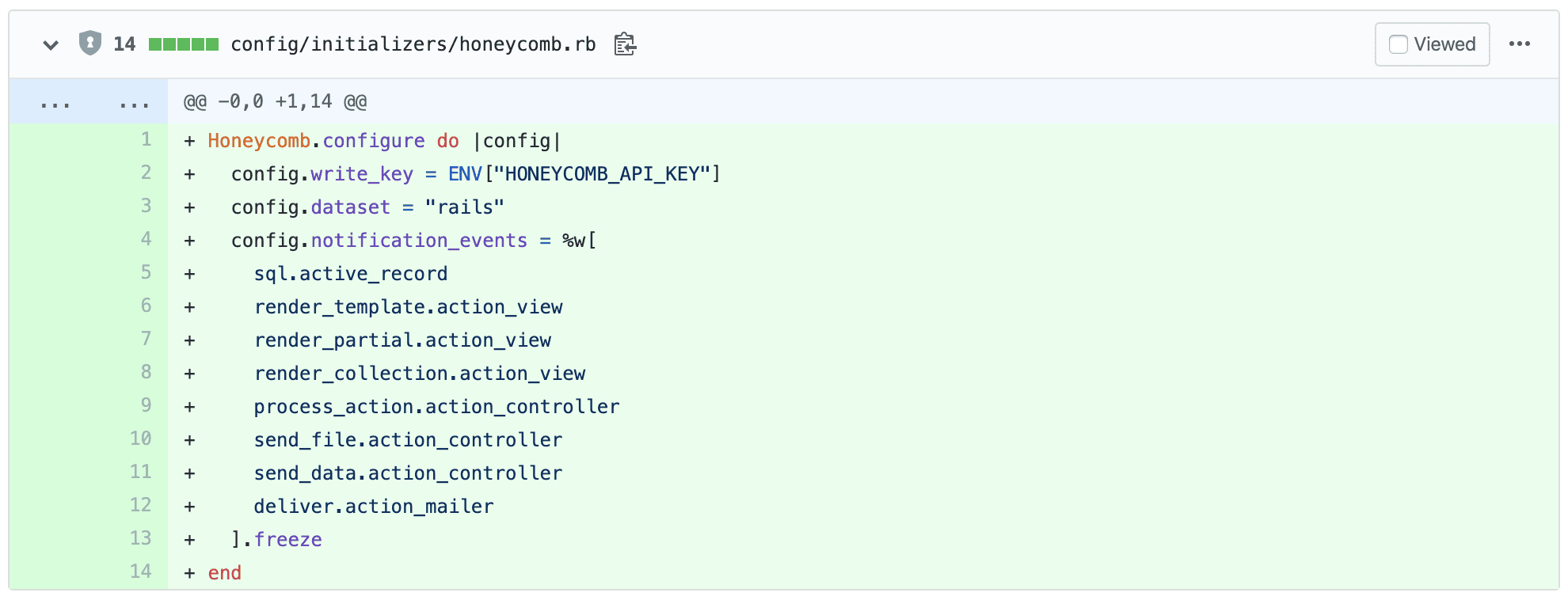 Honeycomb Rails configuration