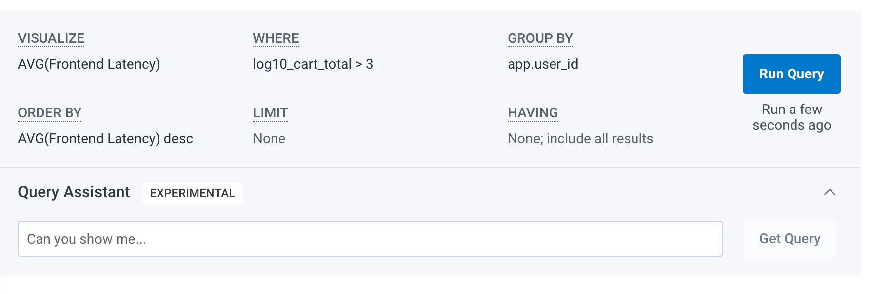 Query-Assistant-Latency-for-Users-With-Highest-Cart-Totals