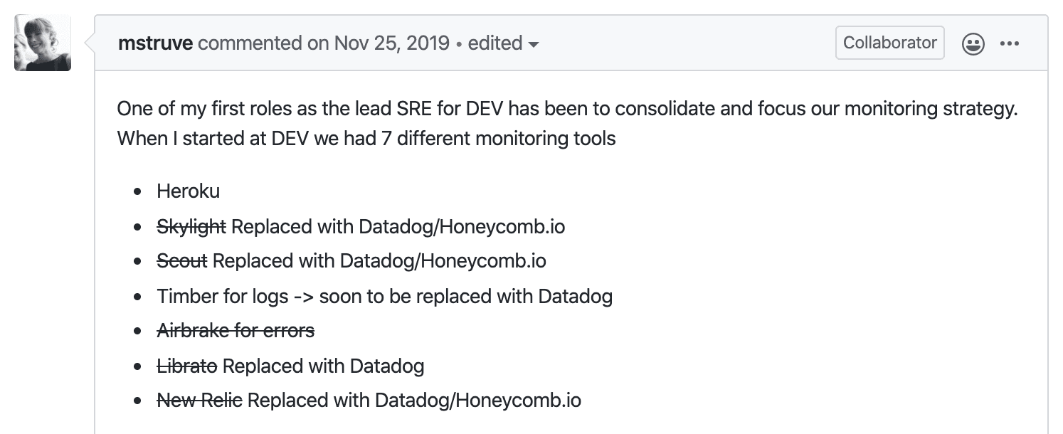 GitHub issue description