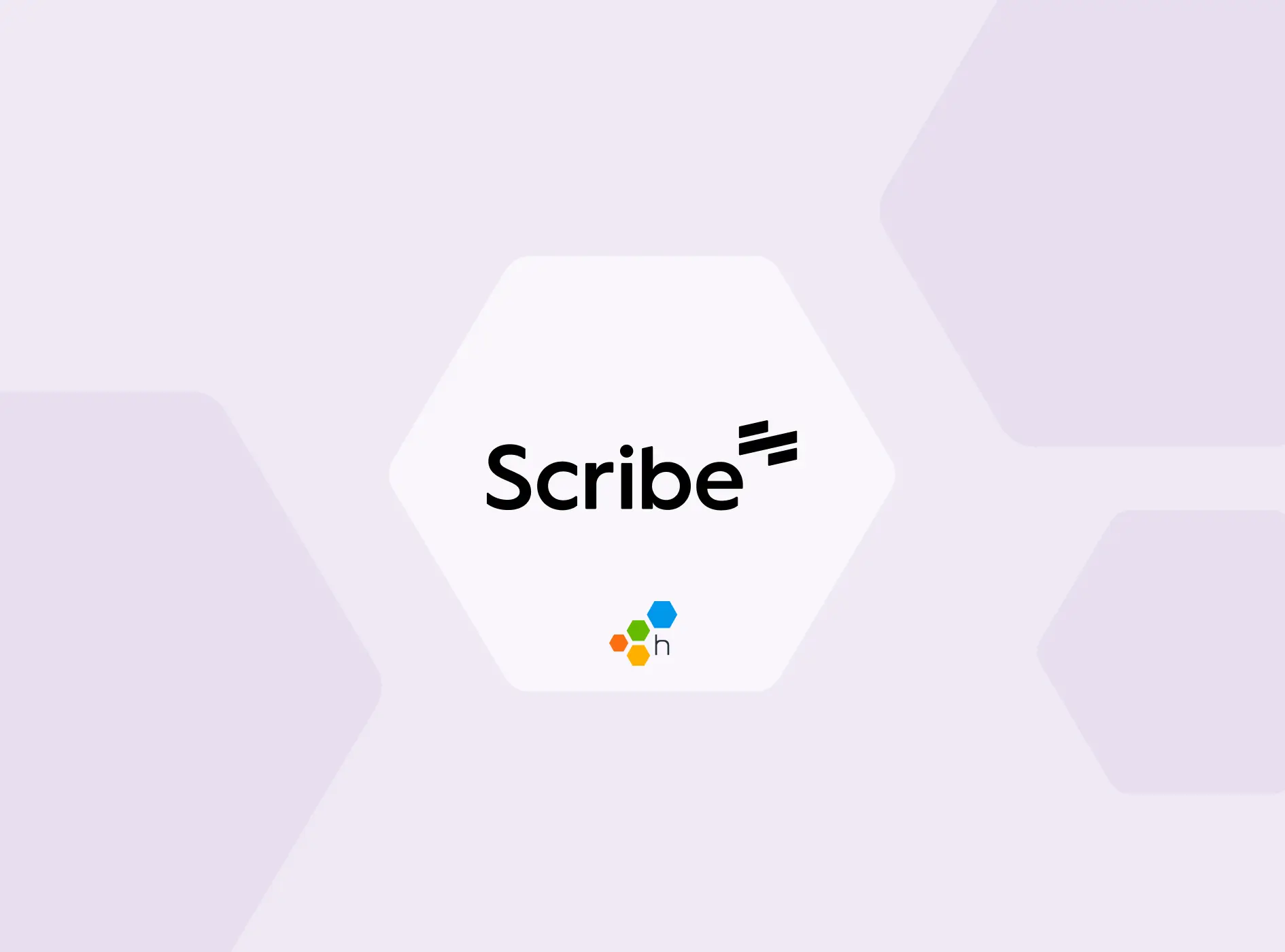 Scribe logo on a Honeycomb background