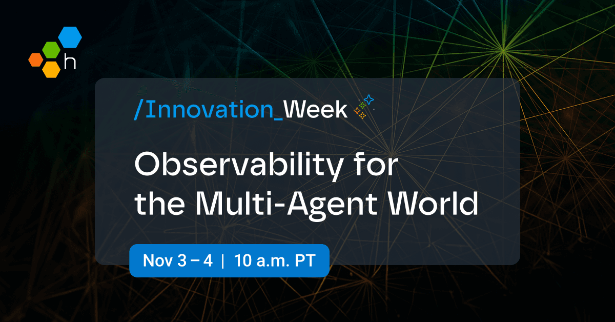 Innovation Week event graphic: "Observability for the Multi-Agent World," Nov 3-4, 10 a.m. PT.