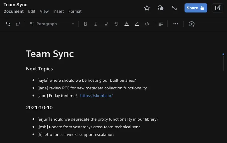 team sync