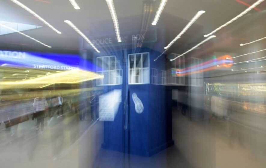 blurry image of the Tardis