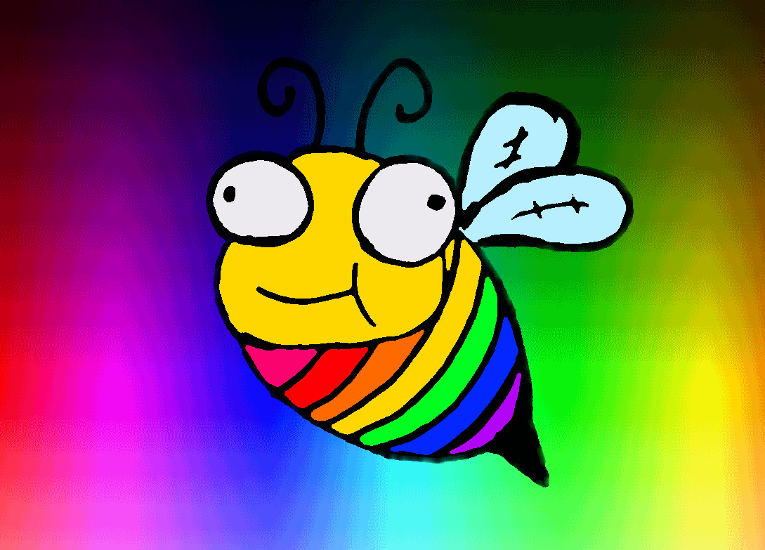rainbow bee gif