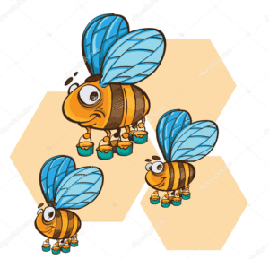 3 bees with multiple buckets 