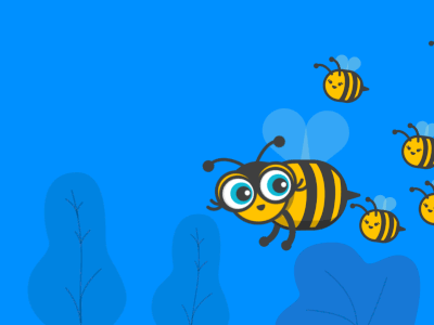 gif of cartoon bees moving as a grop