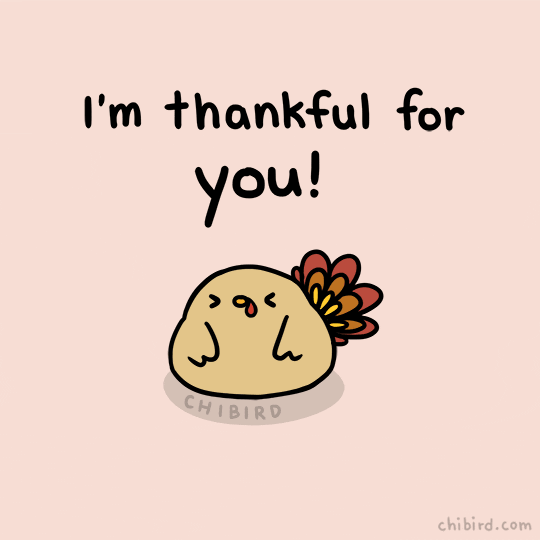 gif of a cartoon turkey saying thank you