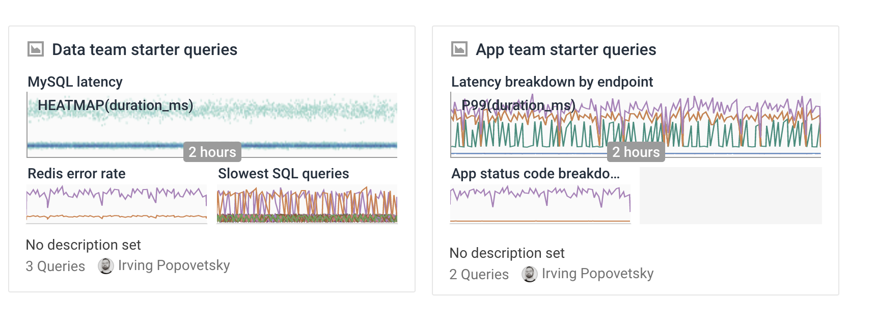 Boards for Data and App team starter queries