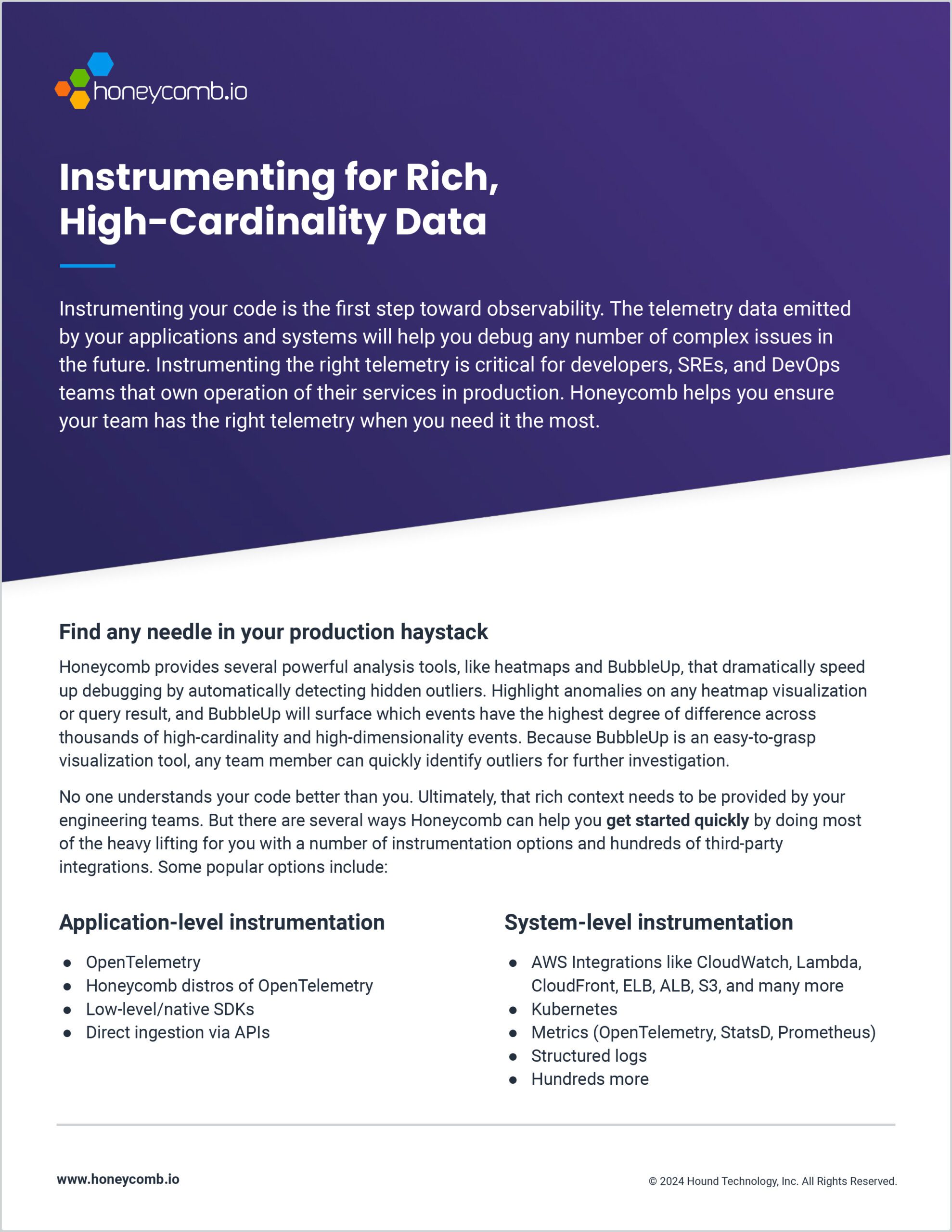 Instrumentation Two-Pager Front Page