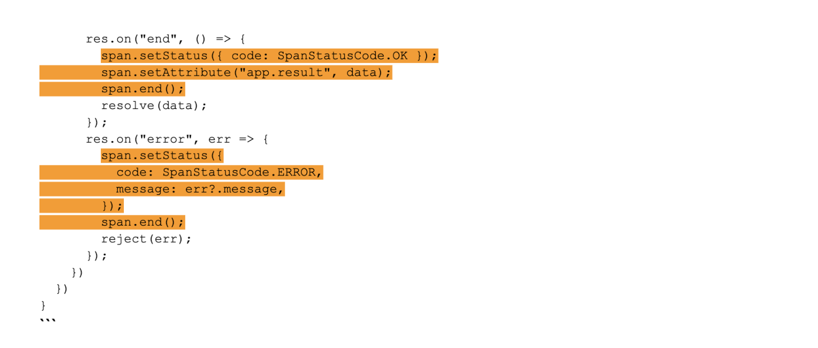screenshot of JavaScript codeblock