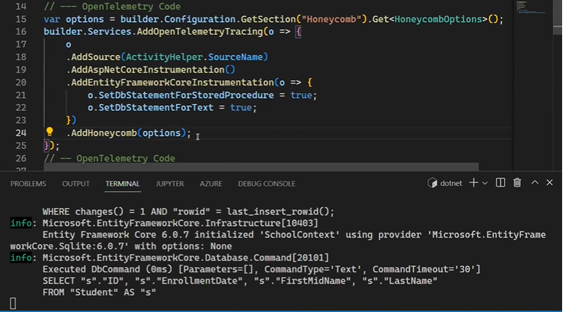 Observability-Driven Development: Honeycomb, OTel, Entity Frameworks, and ASP.NET.