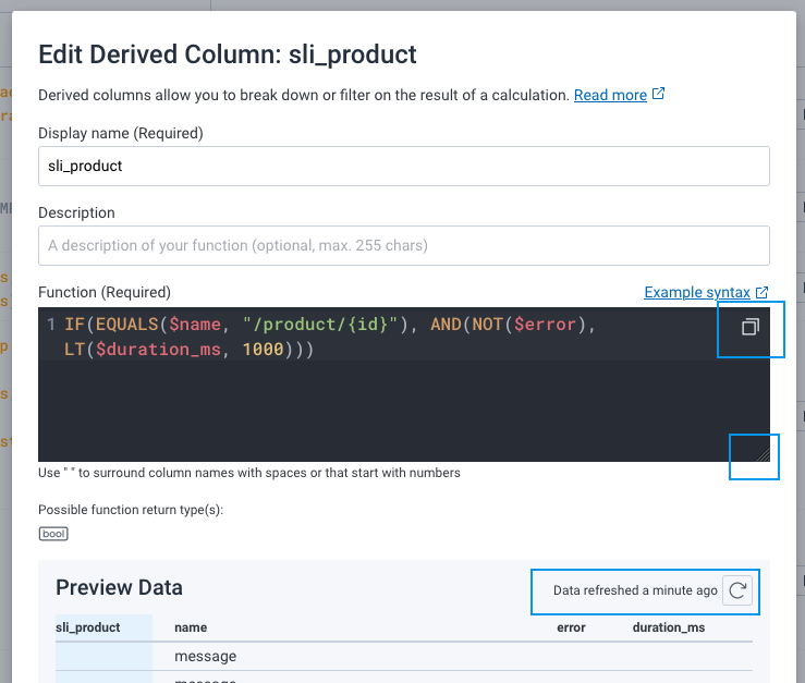 Feature Focus October 2022: Derived columns updates.