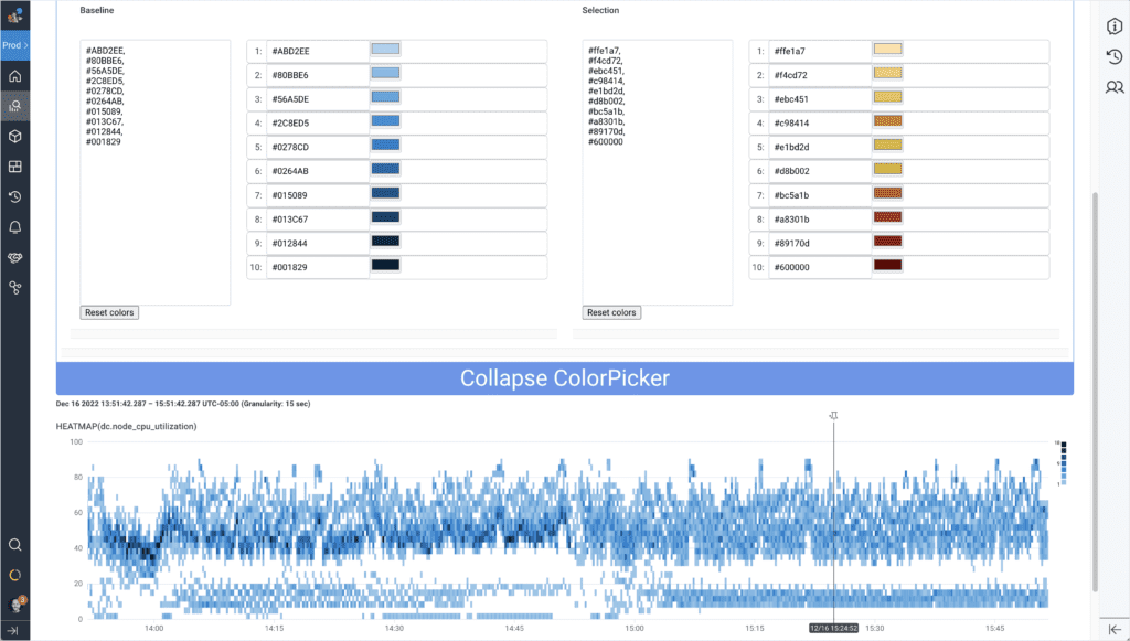 Our engineers enabled quick iteration by creating a tool that allowed the designers to test new chart colors using real Honeycomb data.