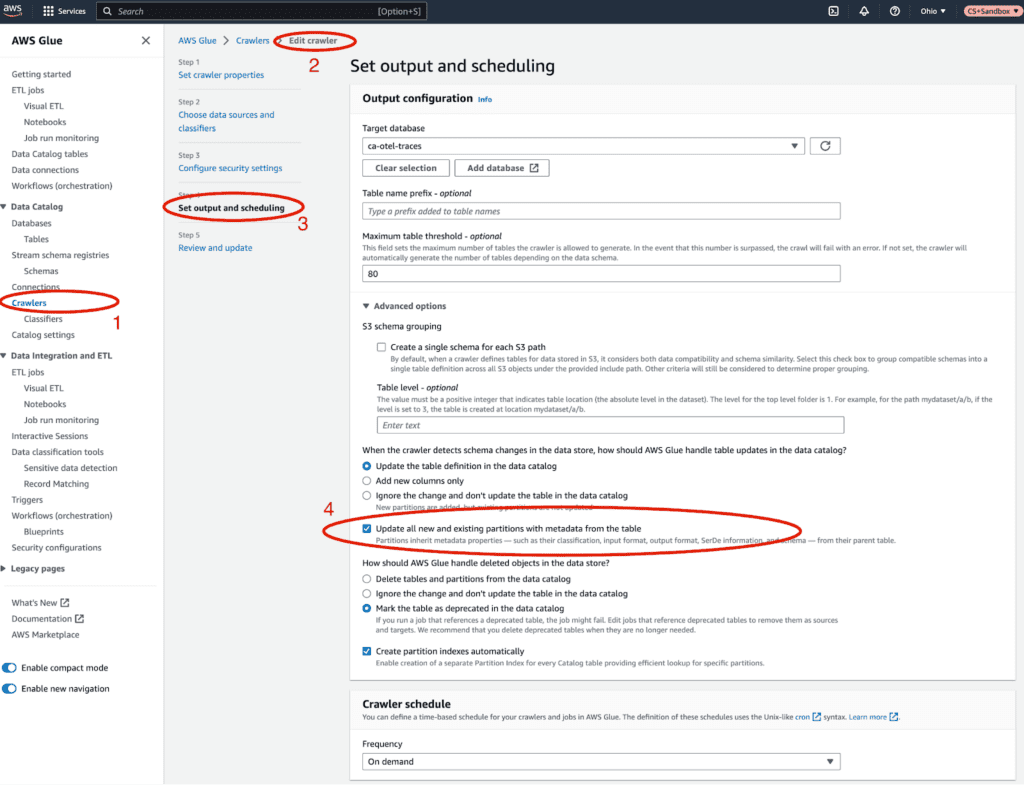 AWS Glue directions