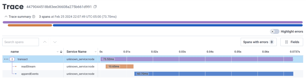 Figure 1. Decider trace visualization - Transitioning to OpenTelemetry