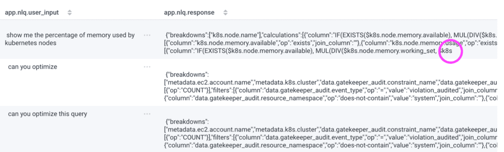 Honeycomb + Google Gemini Keynote: There’s something suspicious about the end of that app.nlq.response value.